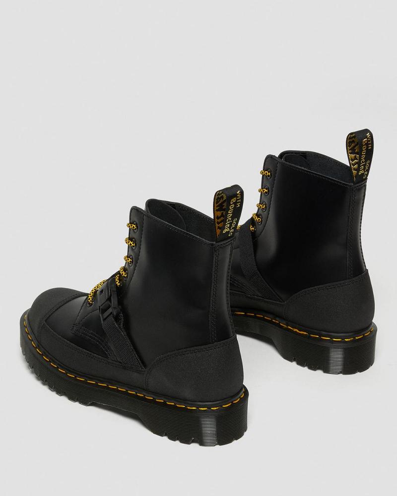 Women's Dr Martens 1460 Bex Tech Made in England Leather Lace Up Boots Black | AU 152JPQ